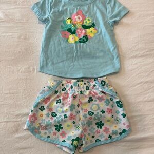 Under Armour Light Blue T-Shirt and shorts set 2T athletic girls’